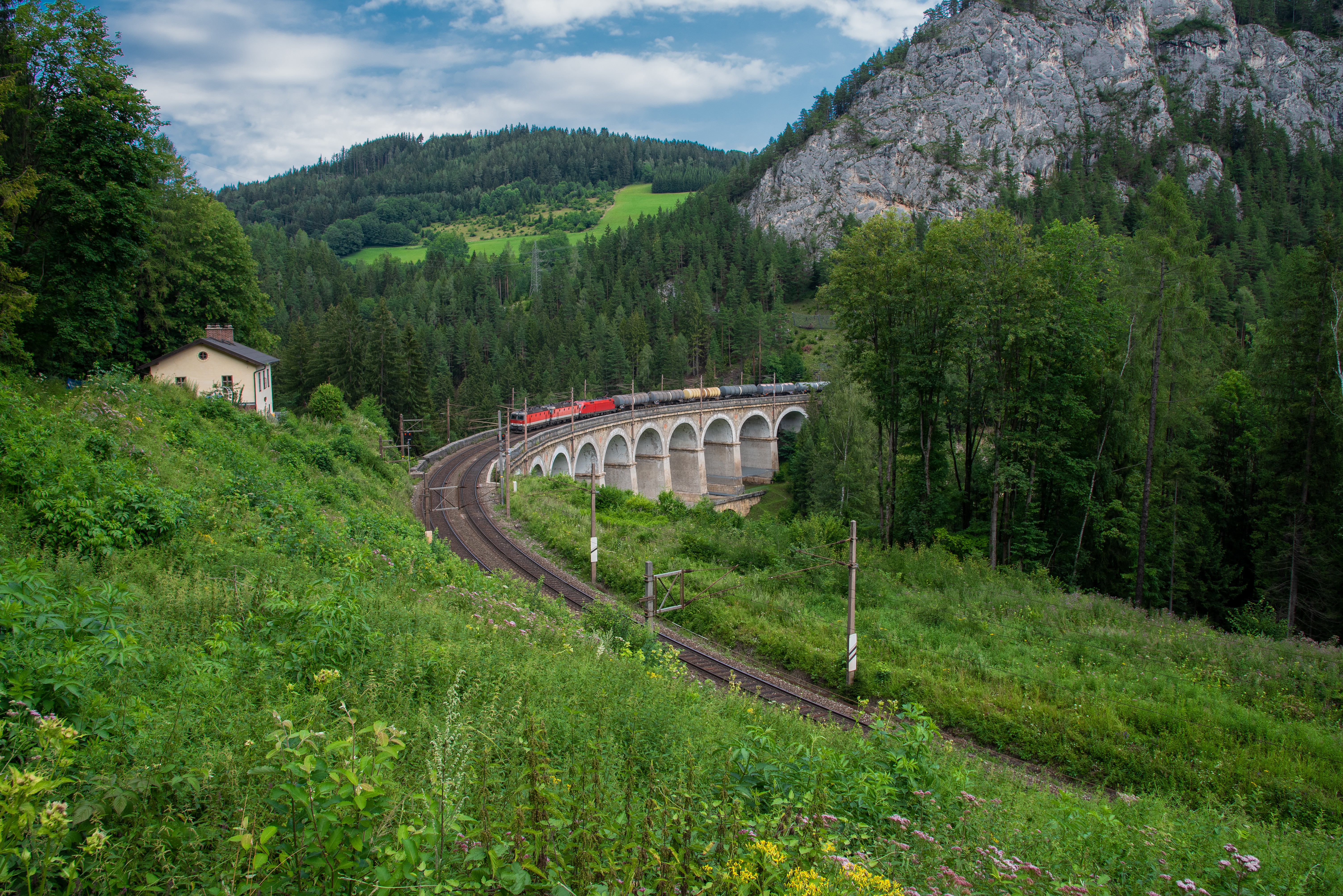 Das Viadukt "Kalte Rinne" an der Semmeringbahn